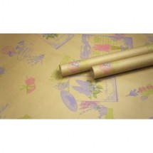 Крафт бумага, рис. "Лаванда" (сирень+малина+салат) 0,7м*10м, цена за рулон
